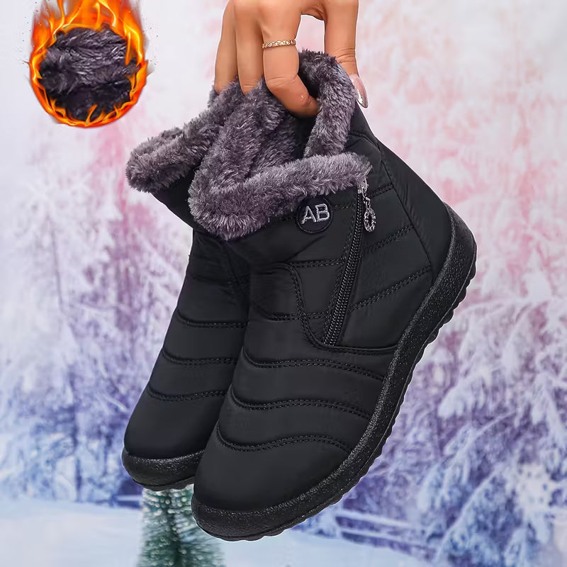 Plush Fur Lined Winter Snow Boots – Waterproof & Non-Slip