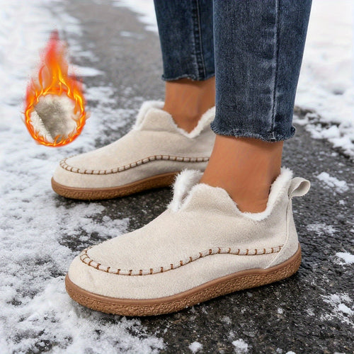 Women's Cozy Fleece-Lined Slip-On Ankle Boots