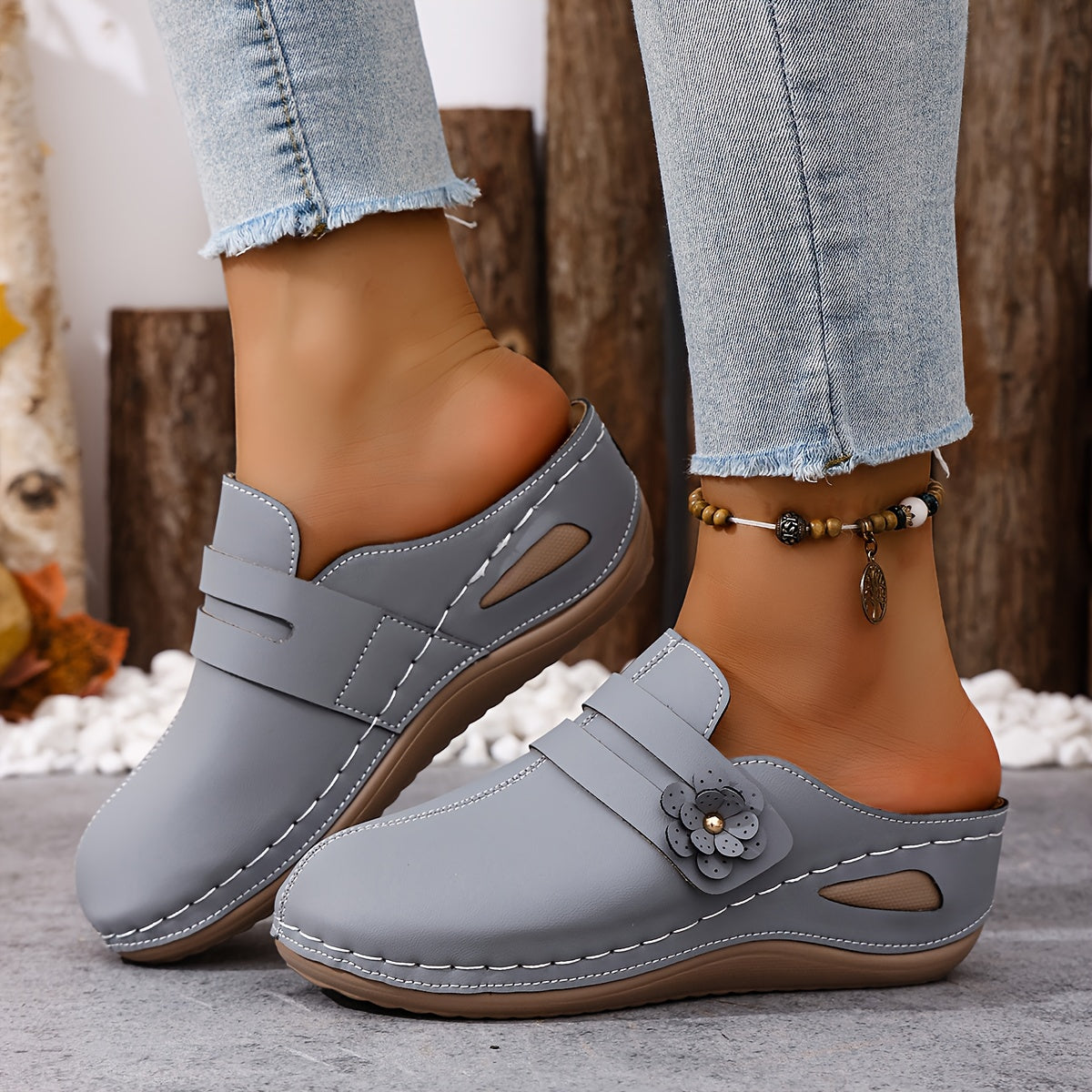 Wide Toe Orthopedic Comfort Mules.