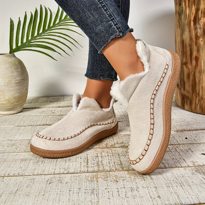 Women's Cozy Fleece-Lined Slip-On Ankle Boots