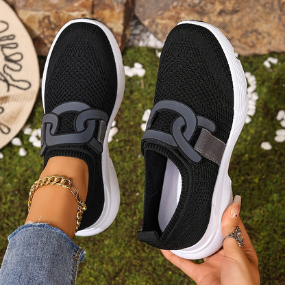 Women's athletic shoes with thick, breathable, and comfortable soles.