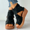 Buckle Wedge High Heel Solid Peep Open Toe Casual Sandals